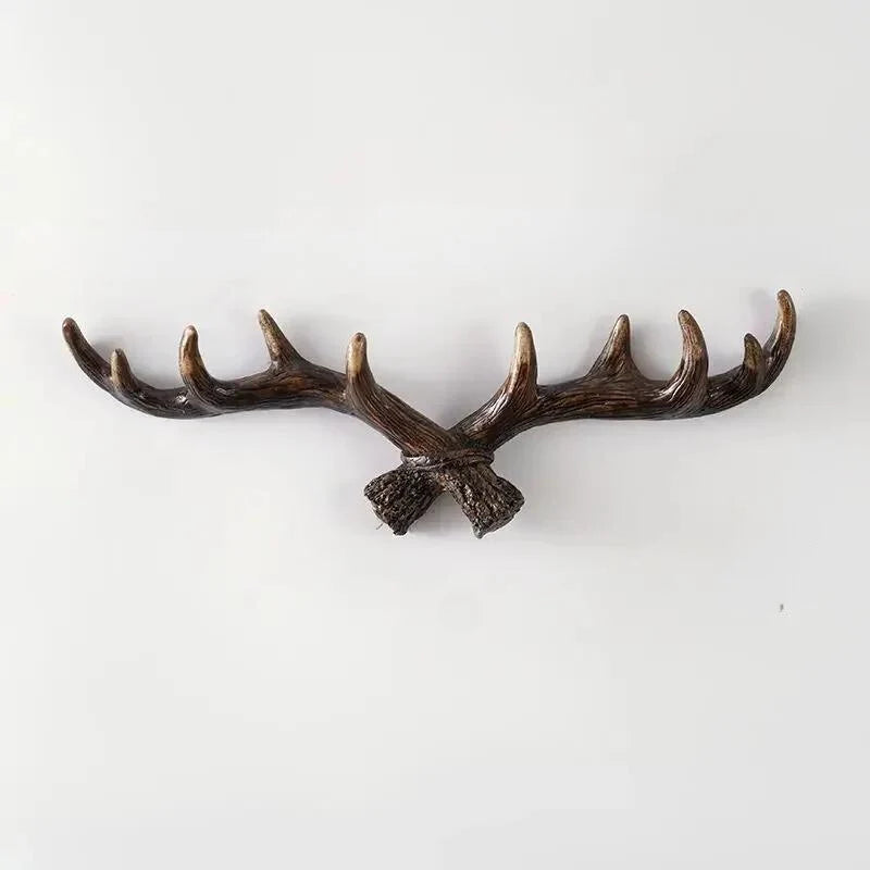 Wall-Mounted Coat Rack | Rustic Antler Design & Multiple Hooks