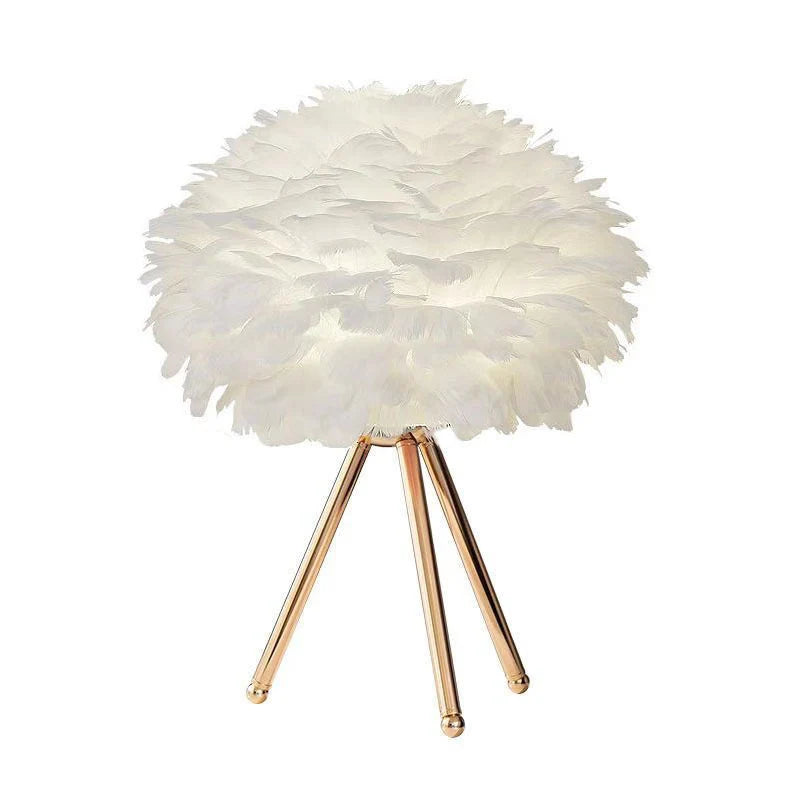 Table Lamp | Feather Design & Soft Diffused Glow