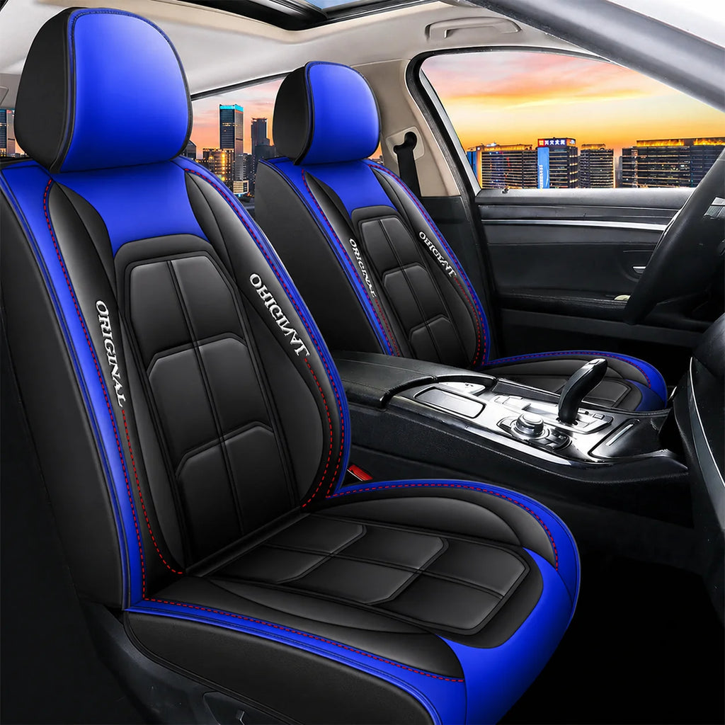 Front Car Seat Covers | PU Leather & Wipe-Clean | Universal Fit, Set of 2