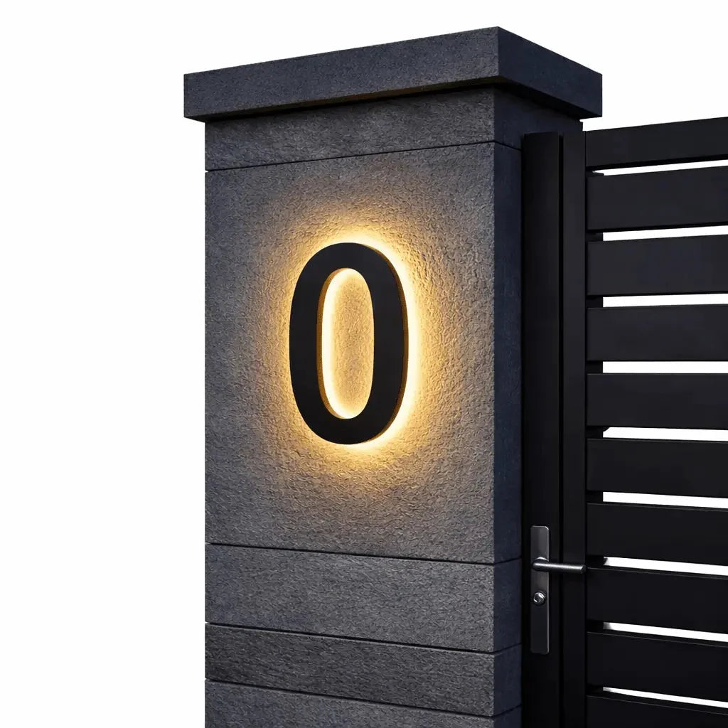 House Number Sign | Warm White LED Backlighting & IP68 Waterproof