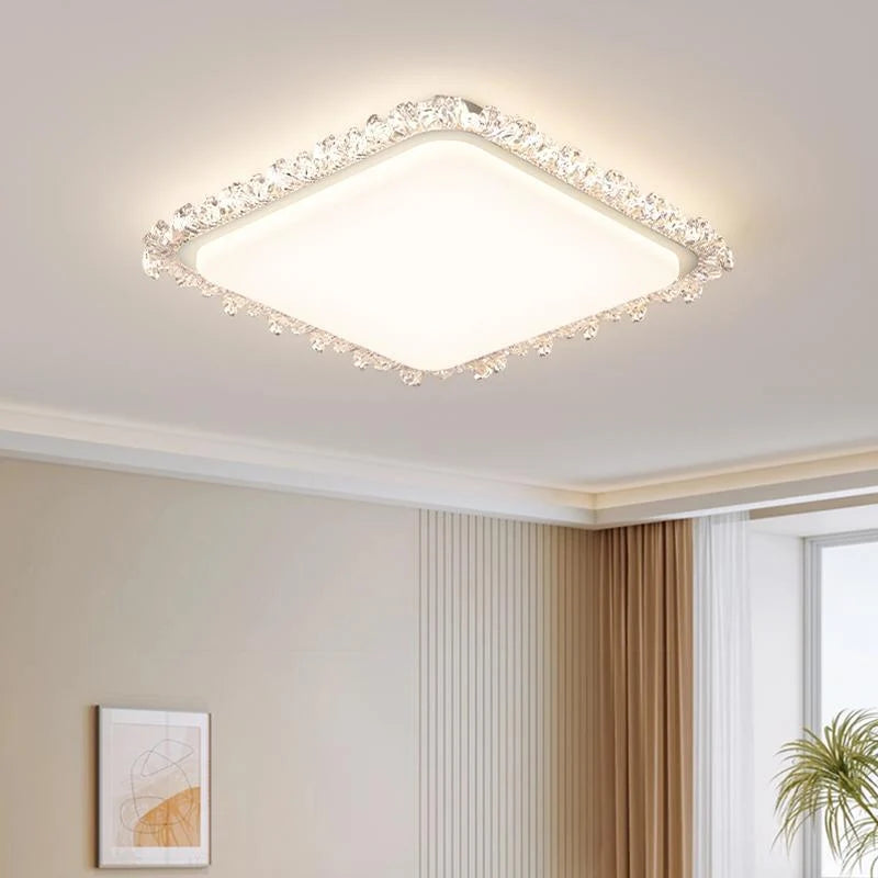 Ceiling Light | Crystal Frame & Integrated LED | 50 x 50 cm