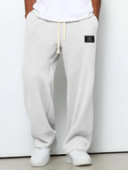 Men's Pants | Waffle-Knit Wide-Leg | Elastic Drawstring Waist