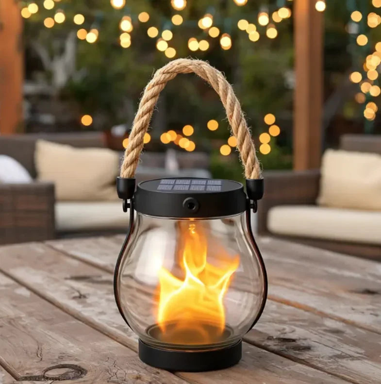 Solar Lantern | Realistic Flicker & USB‑C Rechargeable