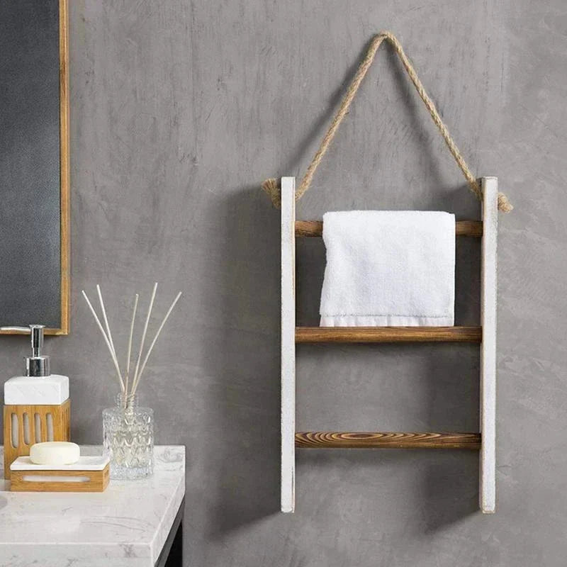 Towel Rack | Vintage-Inspired Solid Wood & Space-Saving