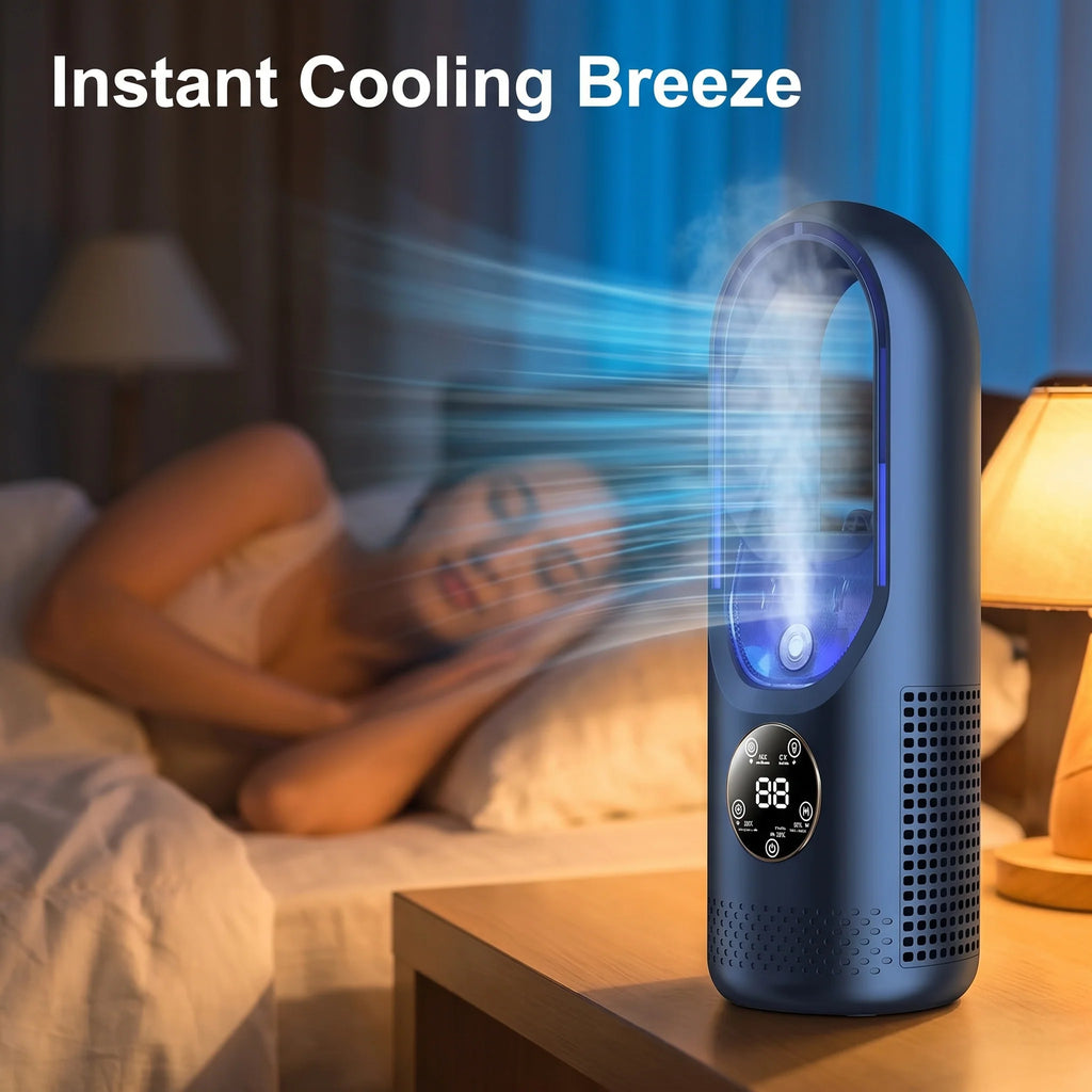 Portable Air Conditioner | Bladeless, USB-Powered & Ultra-Quiet | 100 ml Tank