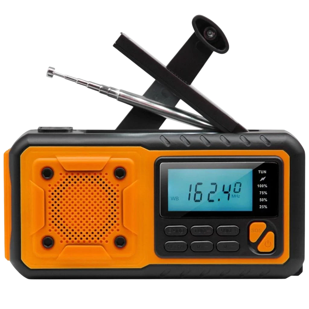 Emergency Radio | Solar & Hand Crank Powered | Weather Alerts & Phone Charging