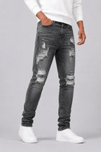 Men's Jeans | Slim Tapered Fit | Dark Wash & Ripped Details