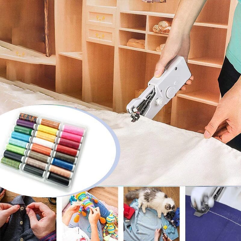 Handheld Sewing Machine | Cordless One-Hand Operation | Bobbins Included