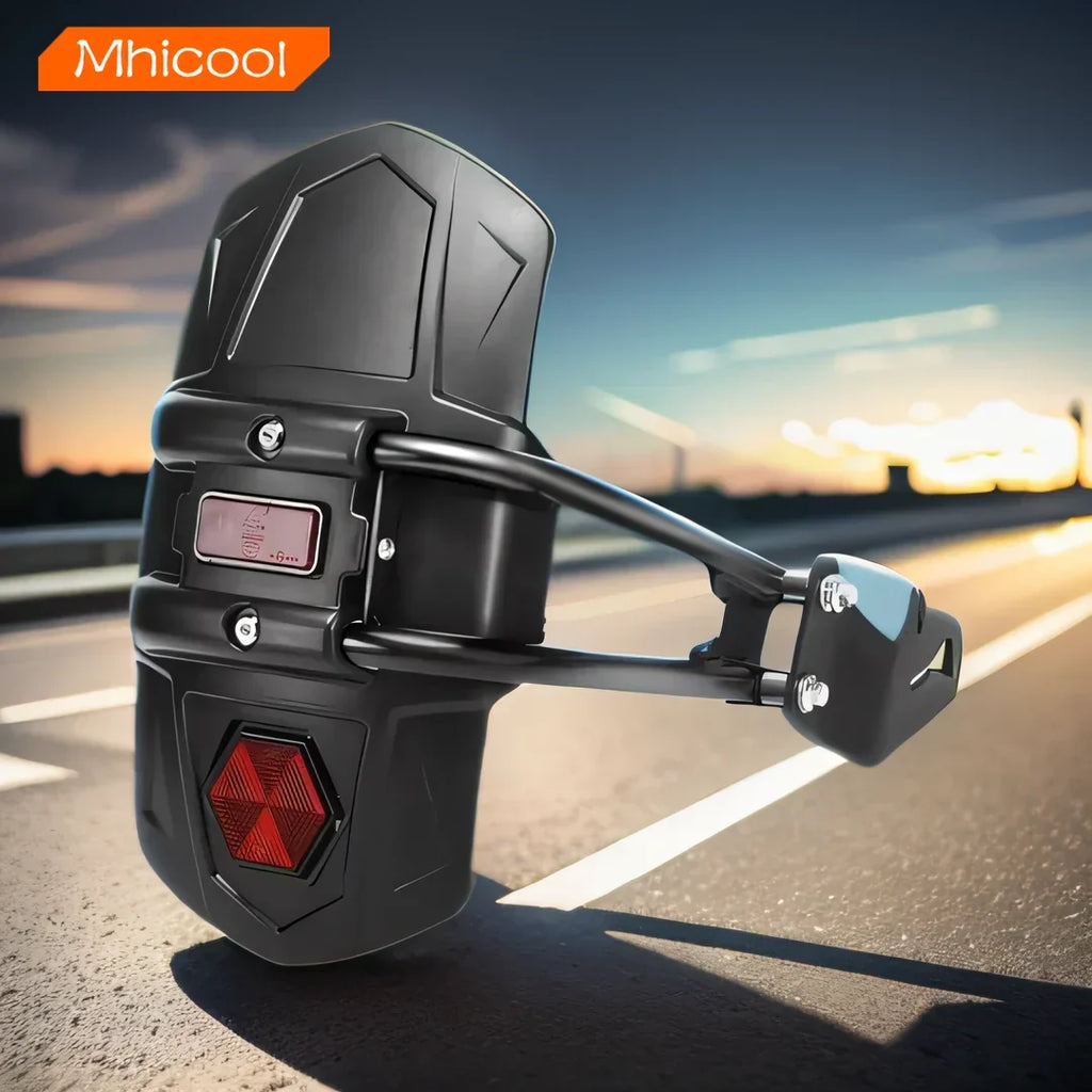 Rear Mudguard | CNC-Machined Bracket, Carbon-Fiber Look & Integrated Reflector | Multi-Model Fit
