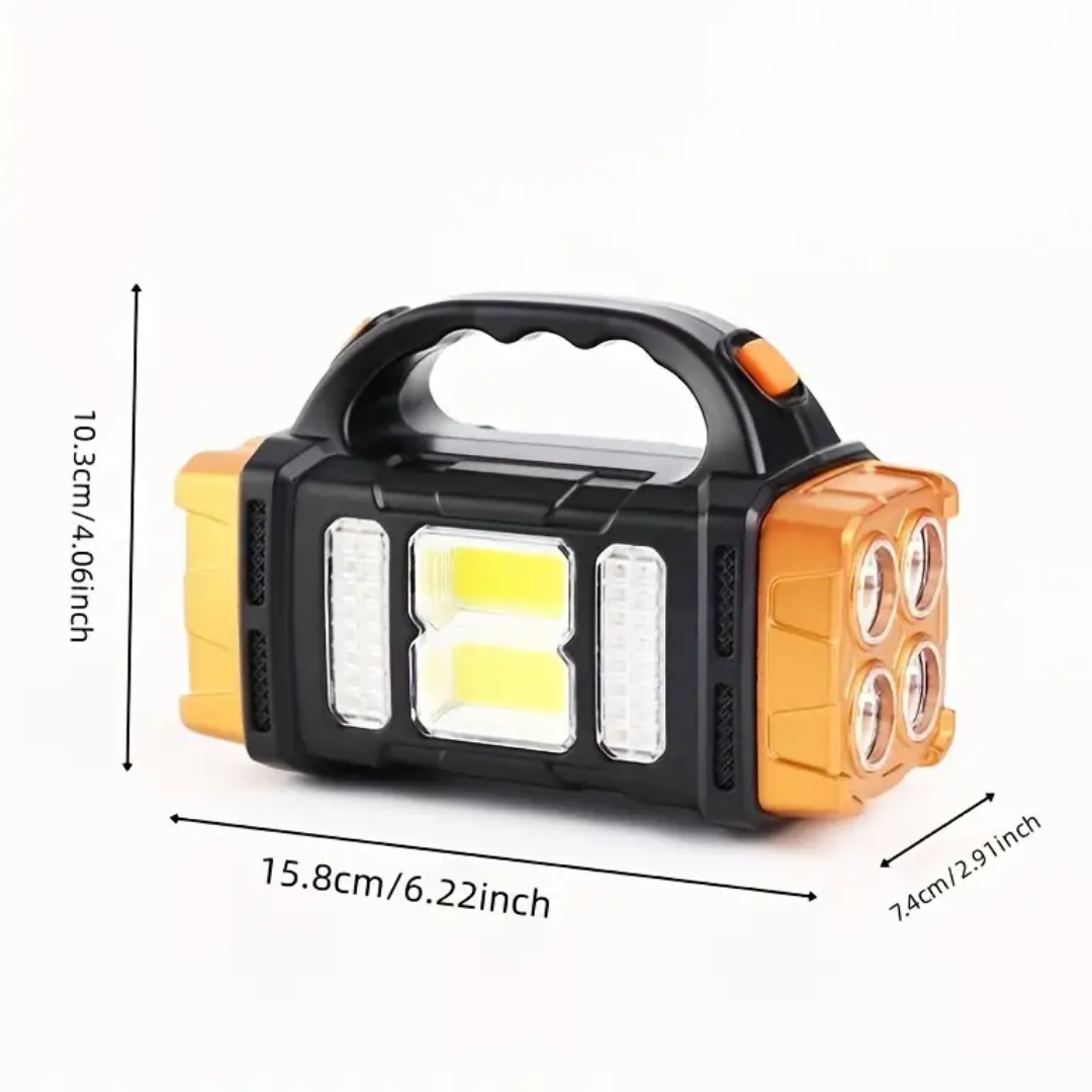 Emergency Flashlight | Solar Charging & Built-In Power Bank | IP44 Water-Resistant