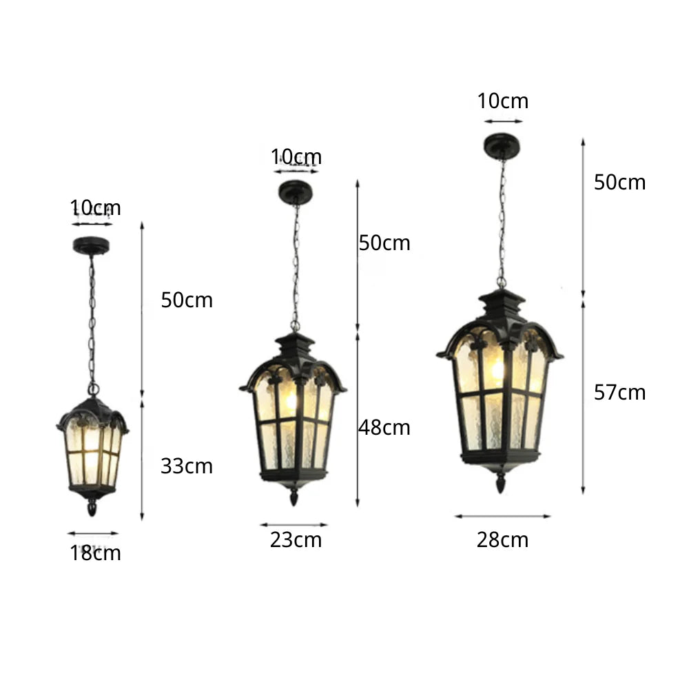 Outdoor Ceiling Pendant Light | Die-Cast Aluminum | IP55 Waterproof