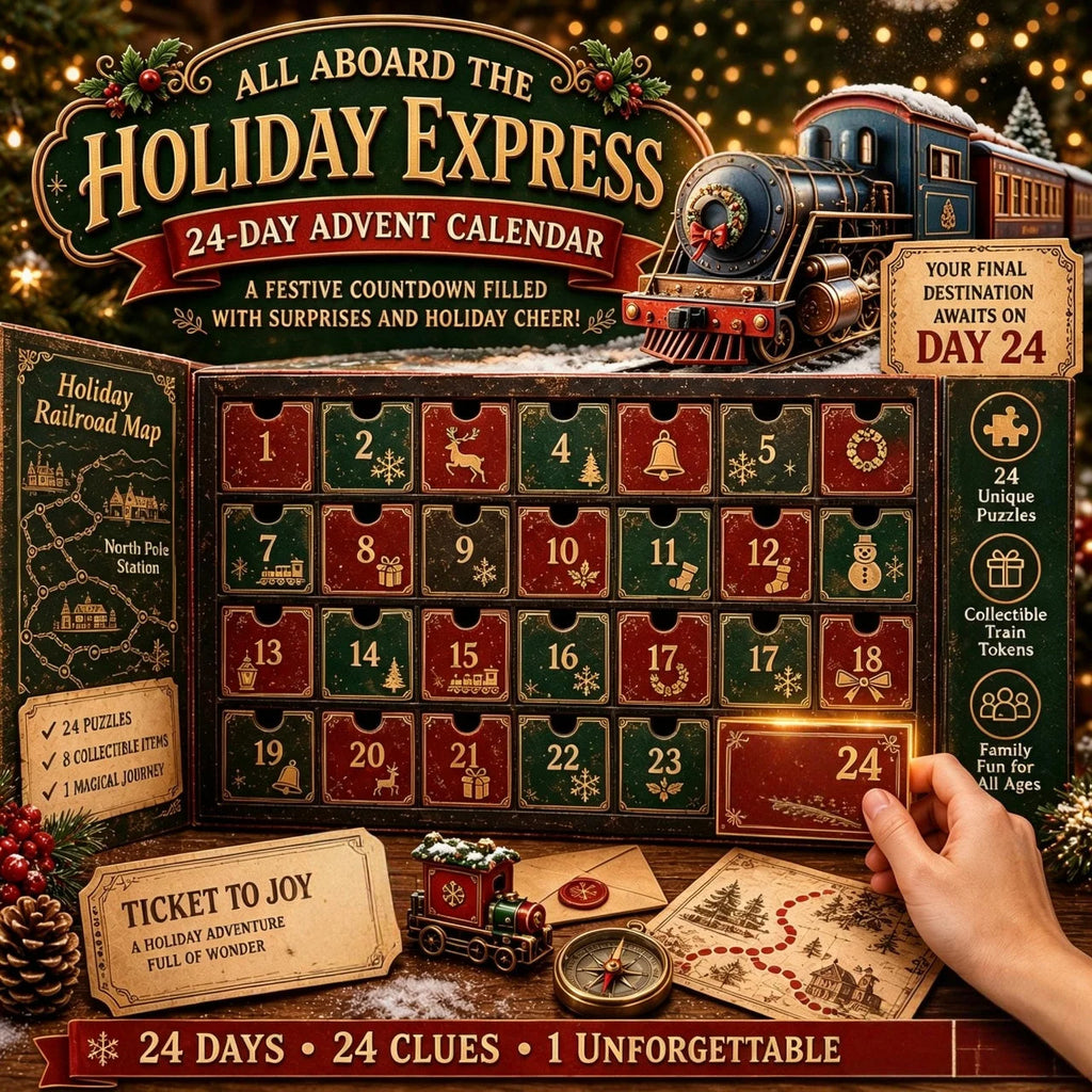 Puzzle Advent Calendar | Ongoing Mystery Story & Screen-Free Puzzles | 24 Days