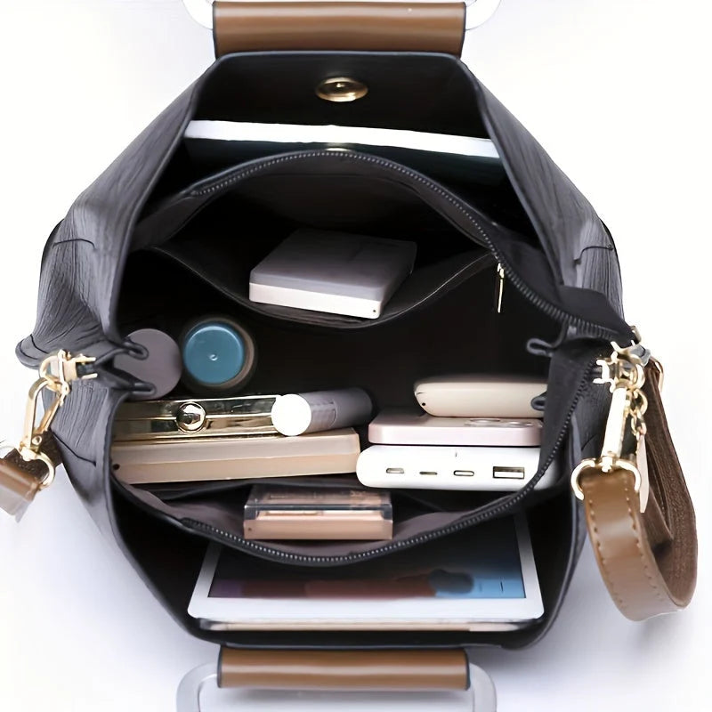 Leather Handbag | Genuine Leather & Multiple Compartments | Adjustable Strap
