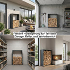 Firewood Rack | Galvanized Steel & Weather-Resistant | Adjustable Feet