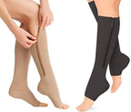 Compression Socks | Graduated 20-30 mmHg | Zippered Open Toe