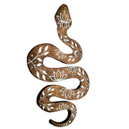 Snake Wall Art | Wood Lotus Motif
