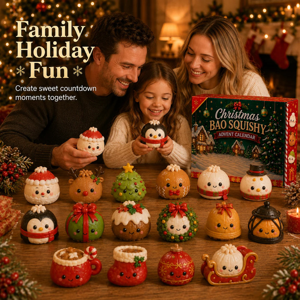 Advent Calendar | Soft Bao-Shaped Squishy Figures | 24-Day Christmas Countdown