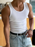 Tank Top | Slim Fit Ribbed | Sleeveless Round Neck