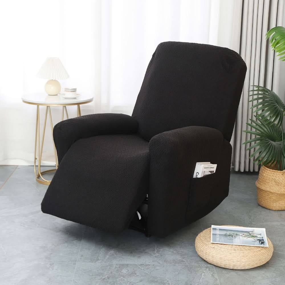 Recliner Cover | Stretch Fabric & Side Pocket | 4-Piece Set