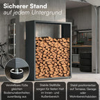 Firewood Rack | Weather-Resistant Galvanized Steel | Adjustable Feet