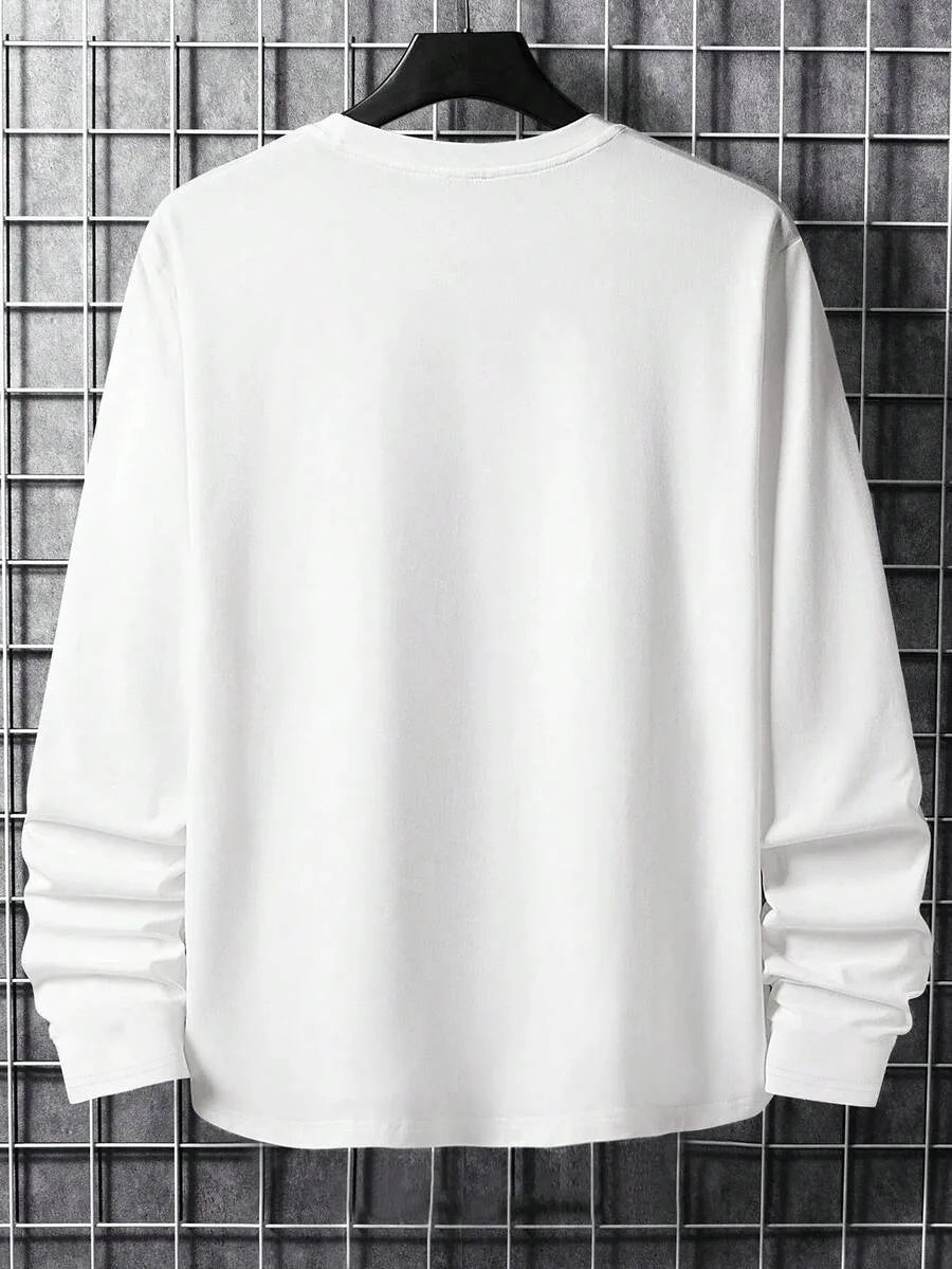 Men’s Long-Sleeve Shirt | Knitted Crew Neck | Regular Fit