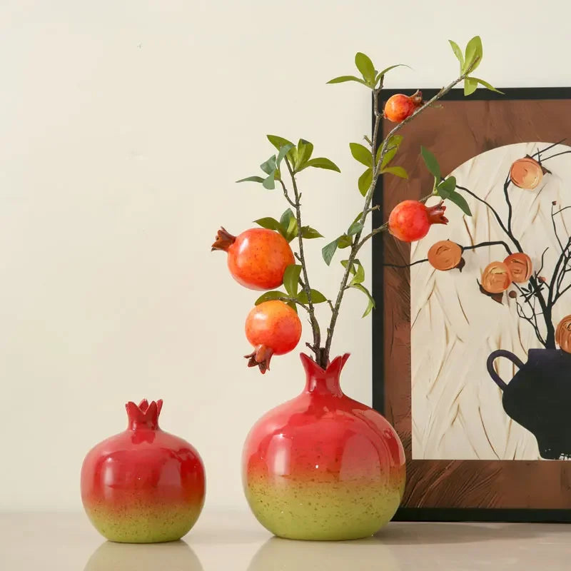 Vase | Pomegranate-Inspired Sculptural & Hand-Shaped | For Dried Flowers