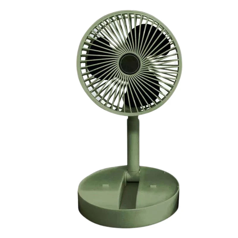 Table Fan | Foldable Telescopic & USB-C Rechargeable | Smartphone Holder