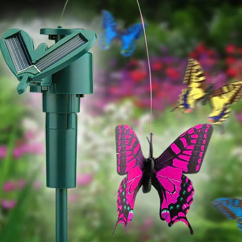 Garden Stake | Solar-Powered Dancing Hummingbird & Butterfly