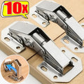 Cabinet Hinges | Hydraulic Soft-Close & Nickel-Plated Steel For Frameless Doors | Pack of 10