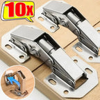 Cabinet Hinges | Hydraulic Soft-Close & Nickel-Plated Steel For Frameless Doors | Pack of 10