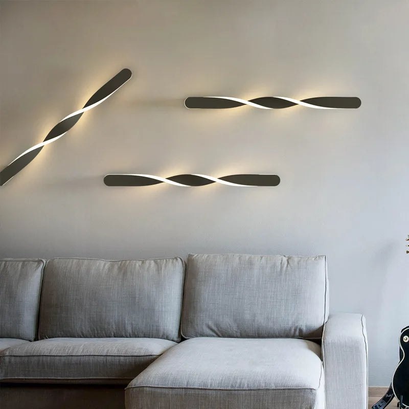 LED Wall Lamp | Curved Modern Design & Dimmable Warm White | 40 x 12 x 8 cm