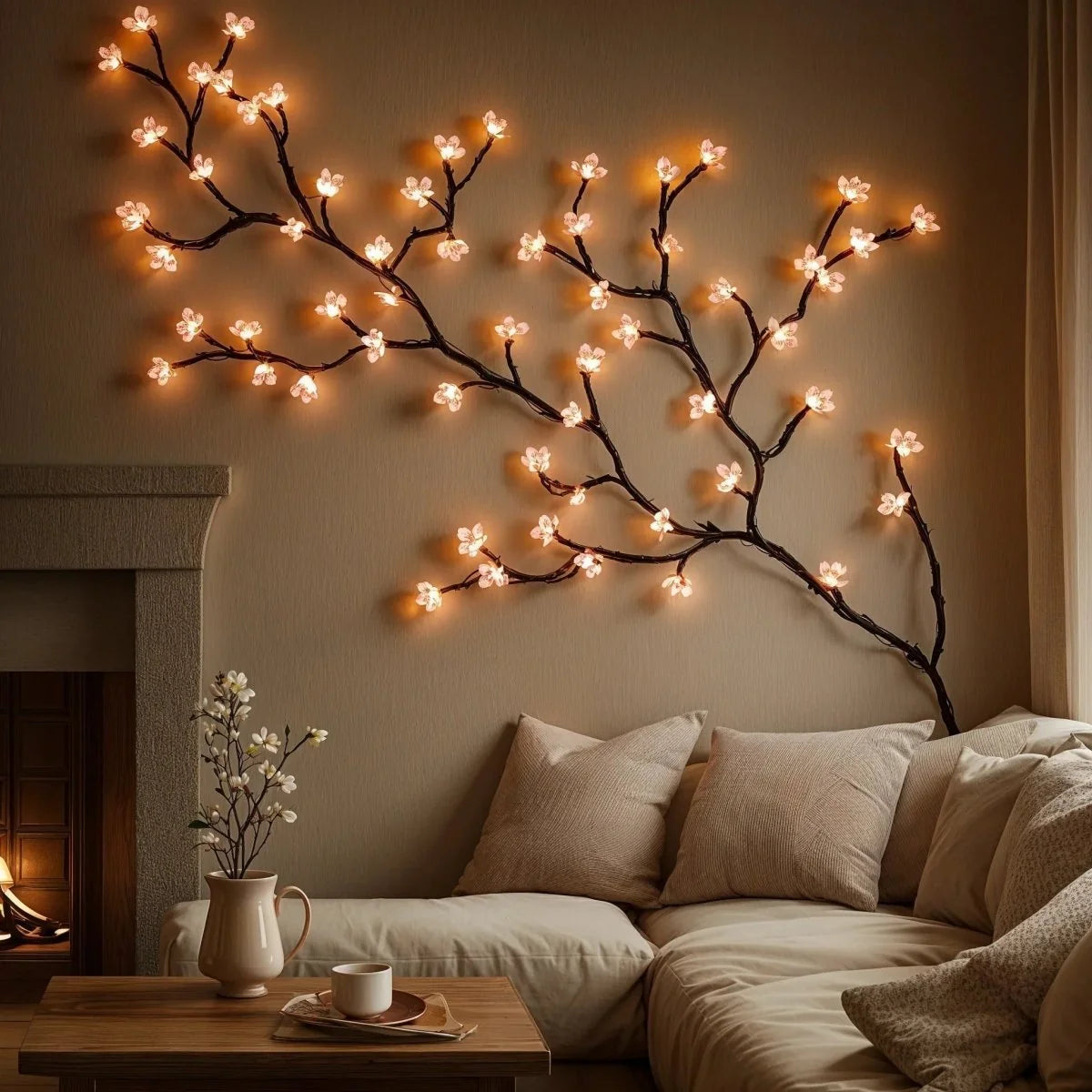 LED String Lights | Warm White & Soft Pink | USB-Powered | 72 LEDs, 1.6 m