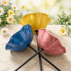 Bird Bath | Flower-Shaped Ceramic | Stable Metal Stake