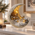 Winter Village Display | Acrylic Crescent Moon Design | 20 × 17 cm