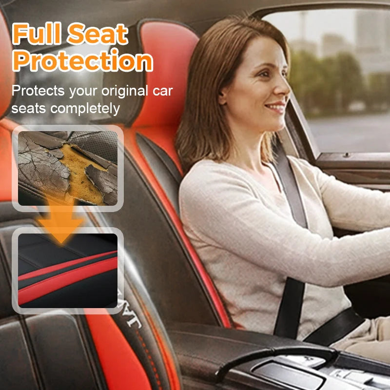 Front Car Seat Covers | PU Leather & Wipe-Clean | Universal Fit, Set of 2
