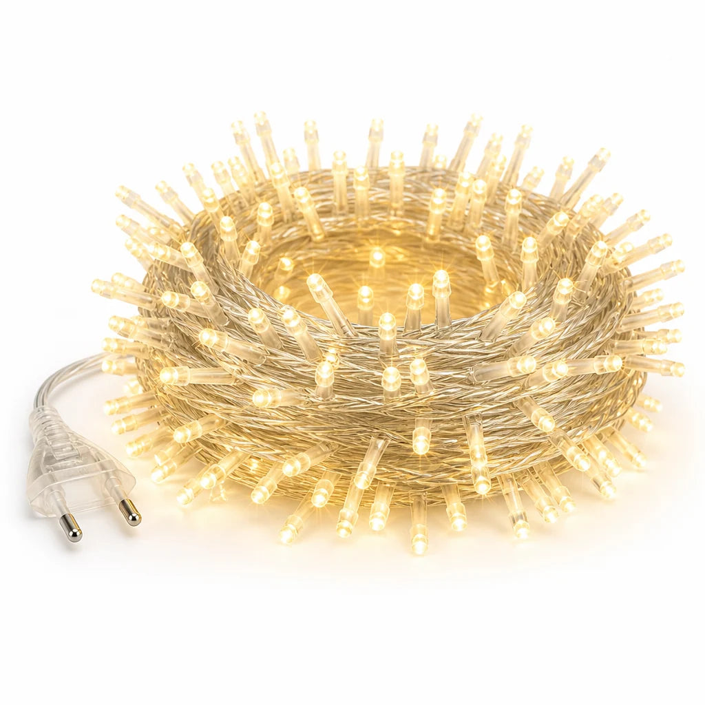 Outdoor String Lights | Energy-Efficient LED & Weather-Resistant | Transparent Cable