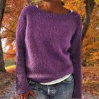 Sweater | Wool Knit Crew Neck | Loose Fit & Long Sleeves