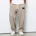 Men's Pants | Waffle-Knit Wide-Leg | Elastic Drawstring Waist