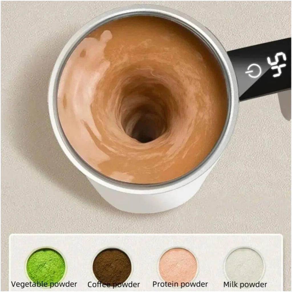 Self-Stirring Travel Mug | Magnetic Mixer & Digital Temperature Display | 13 Oz