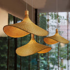 Pendant Lamp | Handwoven Bamboo Basket & Warm Ambient Light | Multiple Sizes