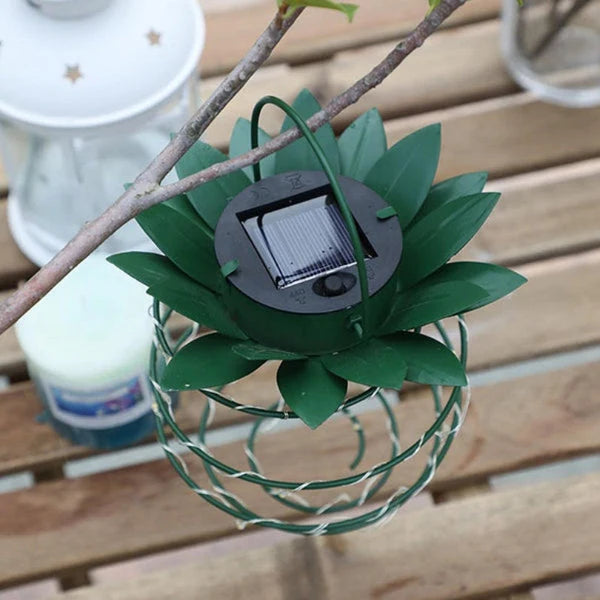 Hanging Pineapple Lantern | Solar-Powered & Weather-Resistant