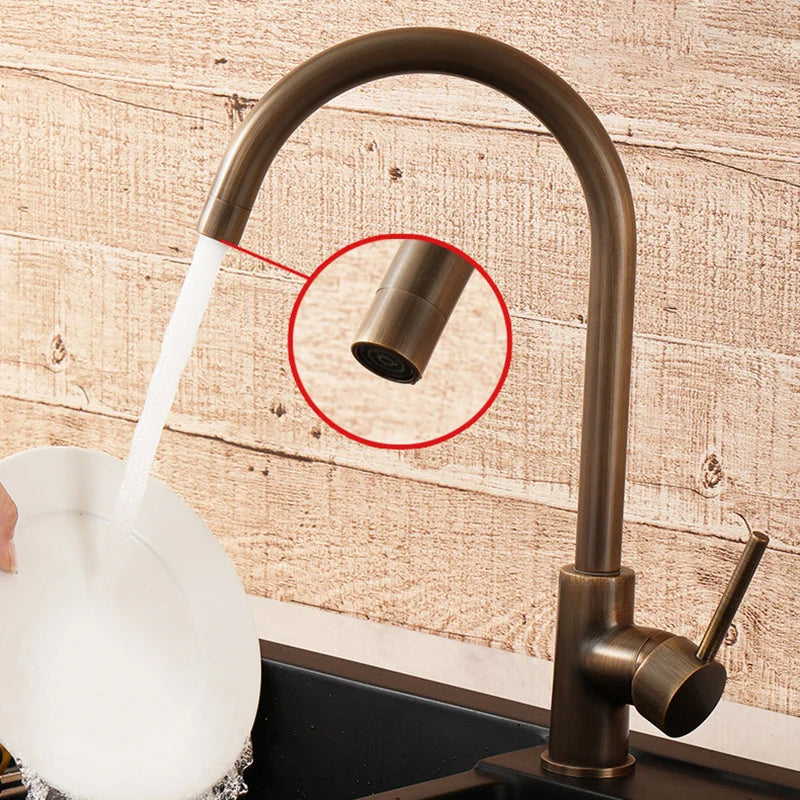 Kitchen Faucet | 360° Swivel Spout & Single-Lever Control | 304 Stainless Steel