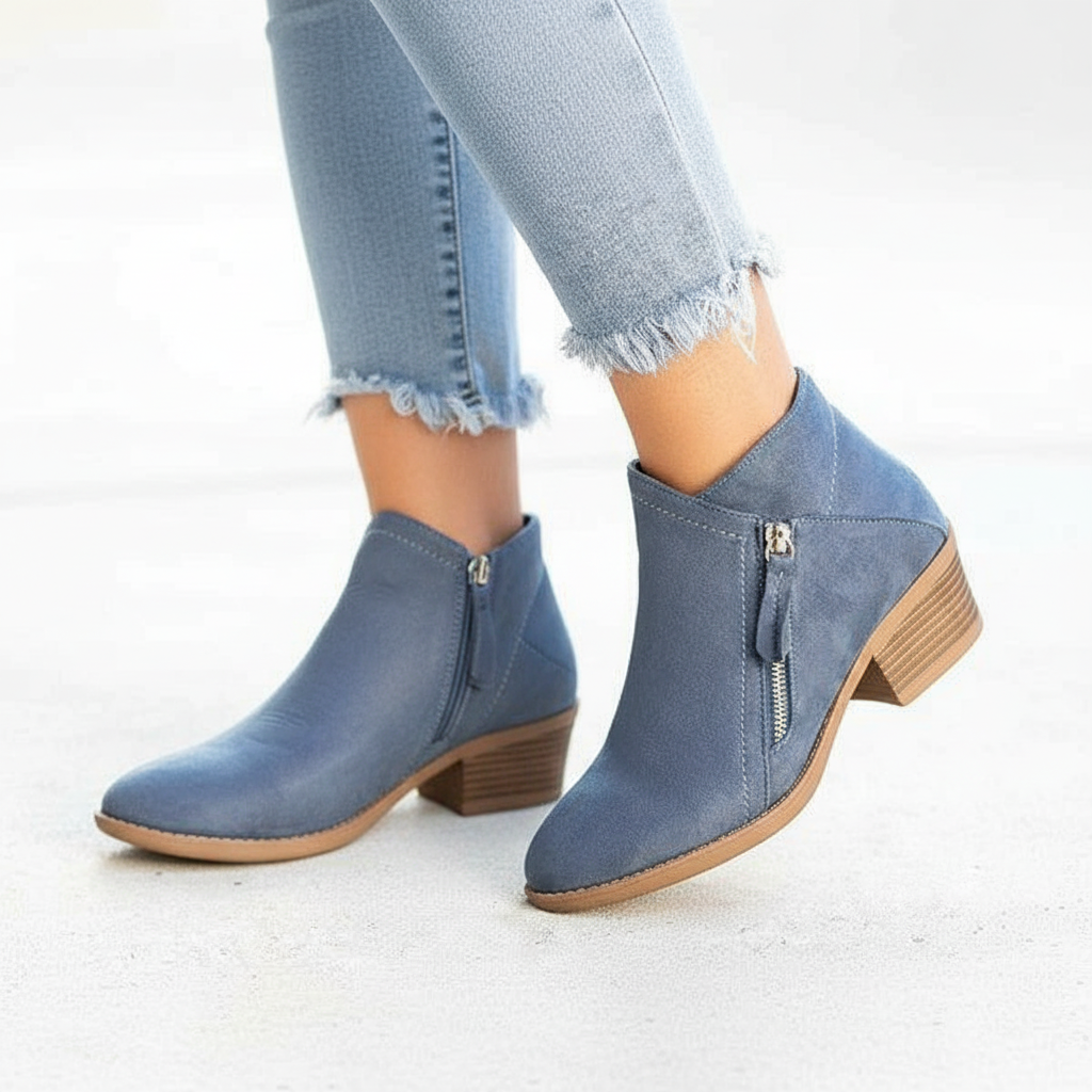 Ankle Boots | Genuine Leather & Anatomical Support | Lightweight Wedge Heel