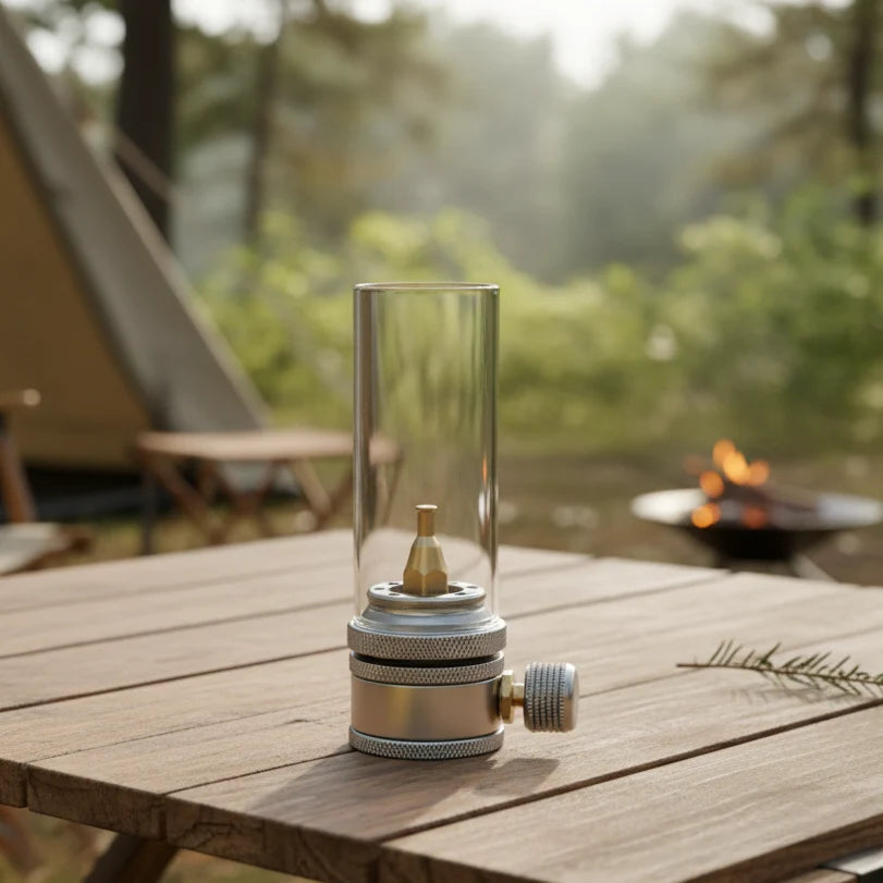Butane Camping Lamp | Stepless Adjustable Flame & Wind-Resistant