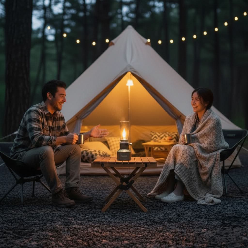 Butane Camping Lamp | Stepless Adjustable Flame & Wind-Resistant