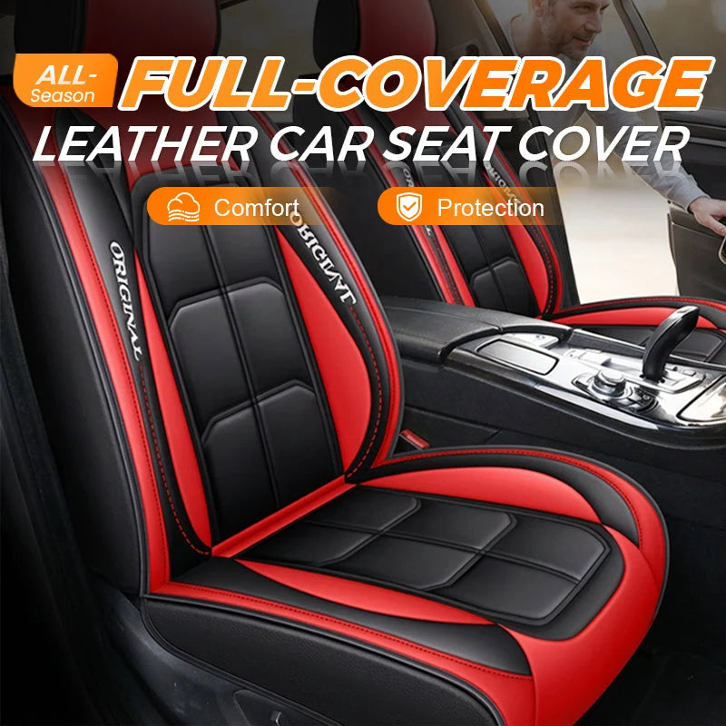 Front Car Seat Covers | PU Leather & Wipe-Clean | Universal Fit, Set of 2