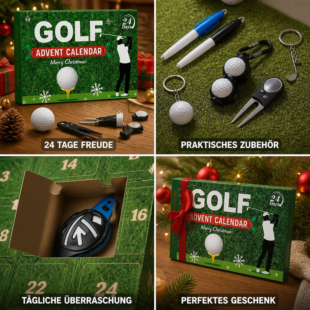 Golf Advent Calendar | Golf Accessories & Gift-Ready Box | 24 Doors