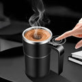 Self-Stirring Travel Mug | Magnetic Mixer & Digital Temperature Display | 13 Oz
