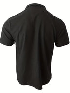 Men’s Polo Shirt | Short Sleeve V-Neck | Waffle Texture & Stretch Fabric