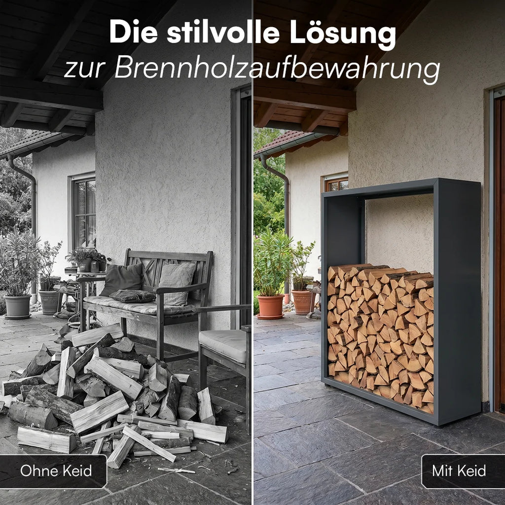 Firewood Rack | Weather-Resistant Galvanized Steel | Adjustable Feet
